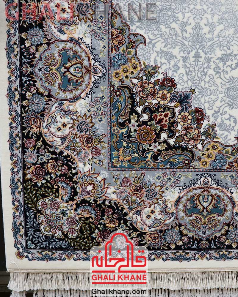 فرش ماشینی مشهد 700 شانه کد 872365 کرم