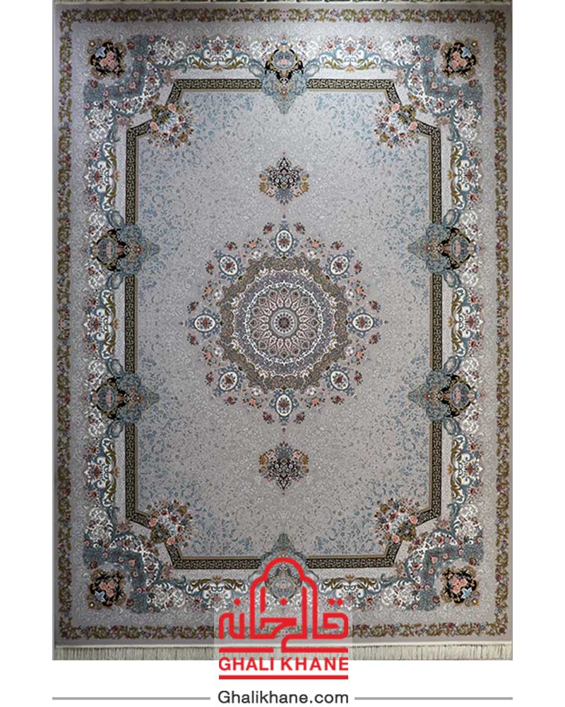 فرش مشهد کد 802081 نقره ای