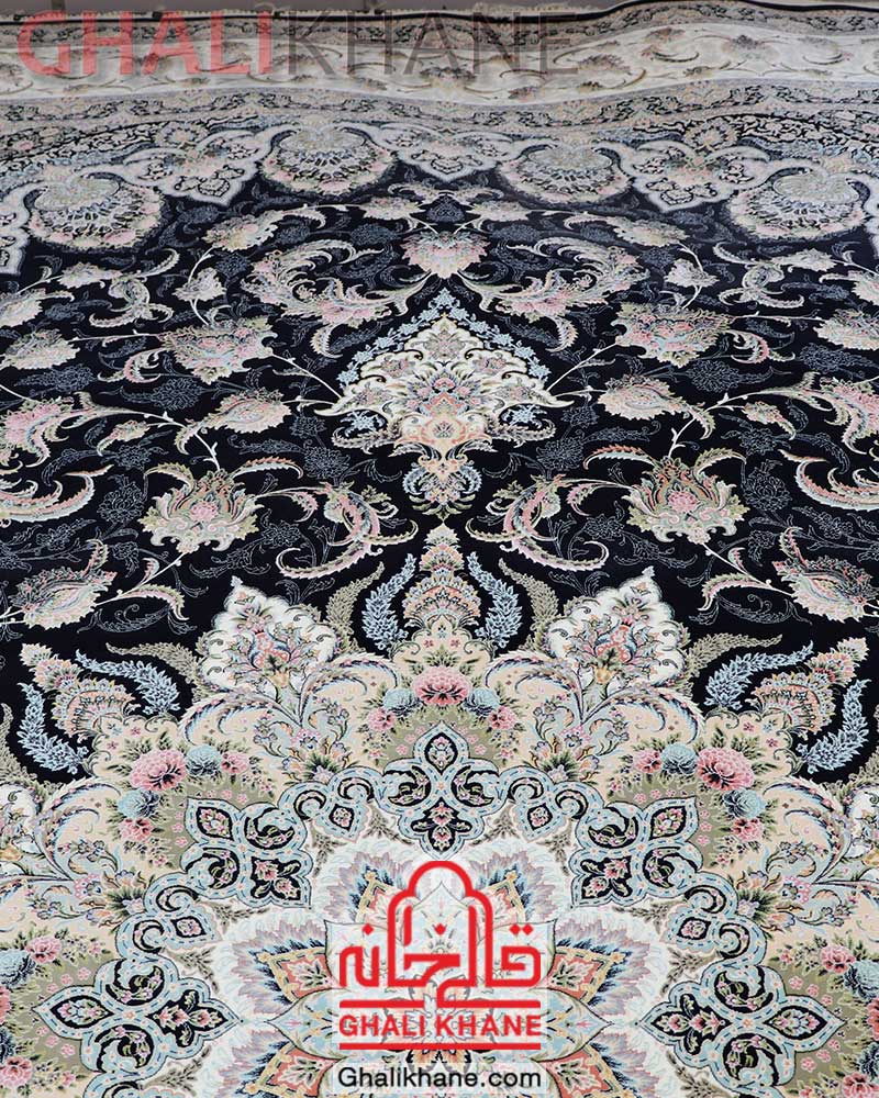 فرش مشهد کد 815005 سرمه ای