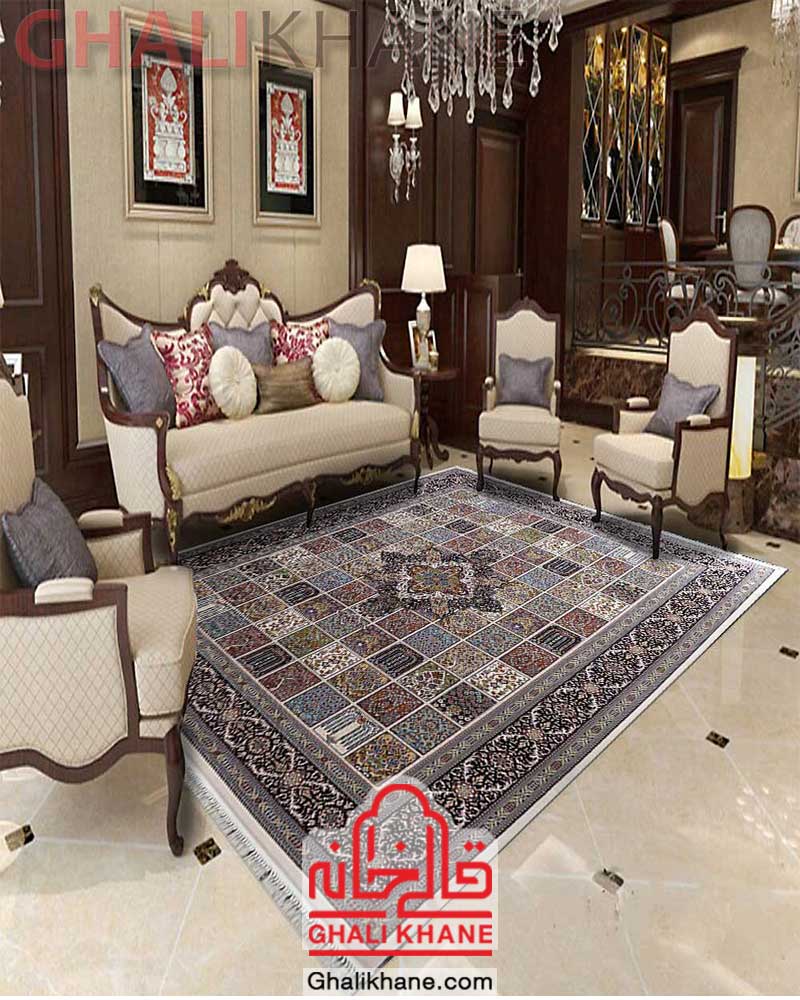 فرش ماشینی زمرد مشهد کد 25017 کرم