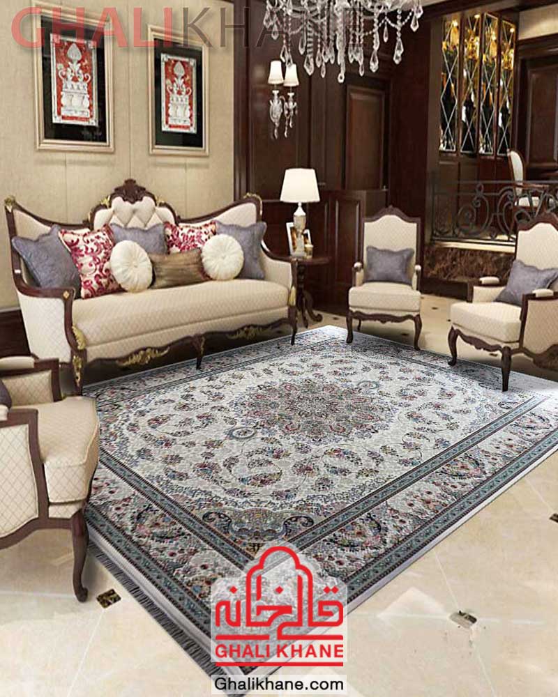 فرش مشهد 1500 شانه کد 515014 کرم