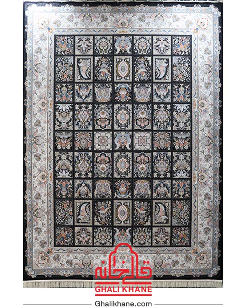 فرش مشهد کد 802188 سرمه ای