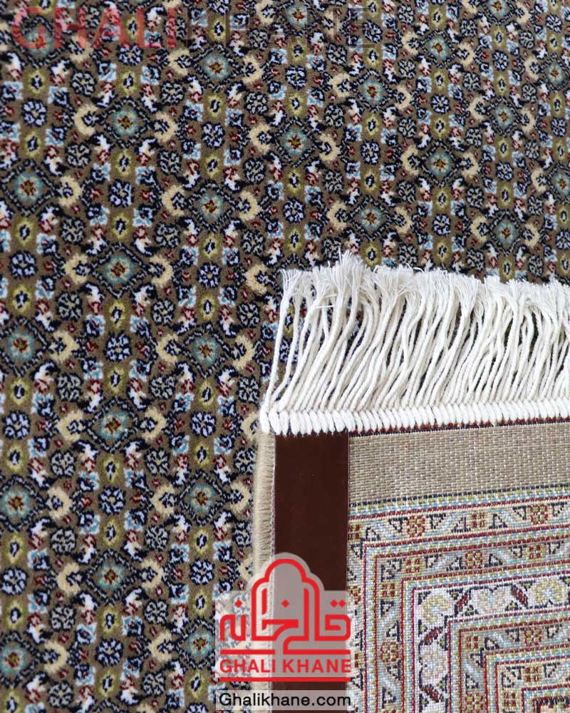 فرش مشهد طرح ریزماهی کد 87034 گردویی