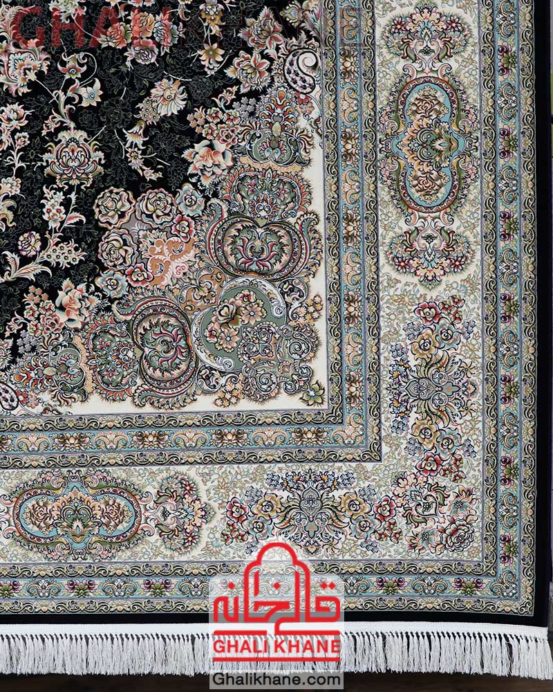 فرش مشهد کد 815011 سرمه ای