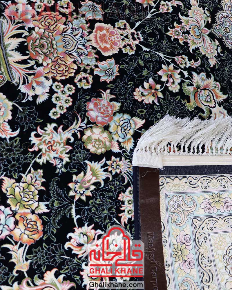 فرش مشهد کد 815011 سرمه ای