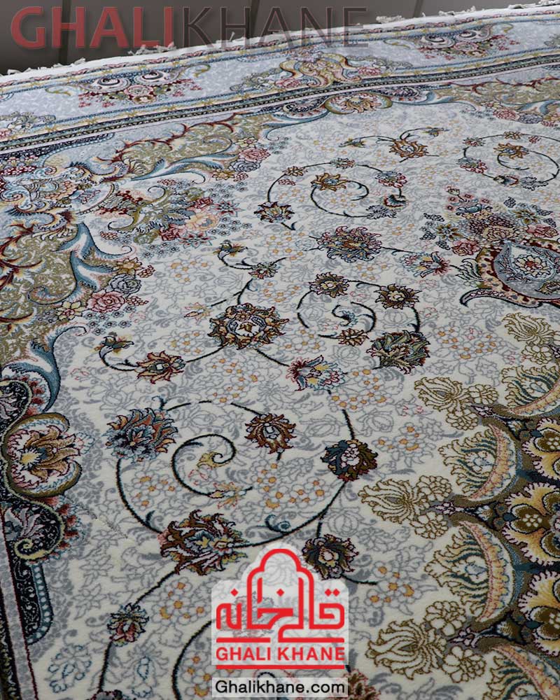 فرش ماشینی مشهد کد 722216 کرم