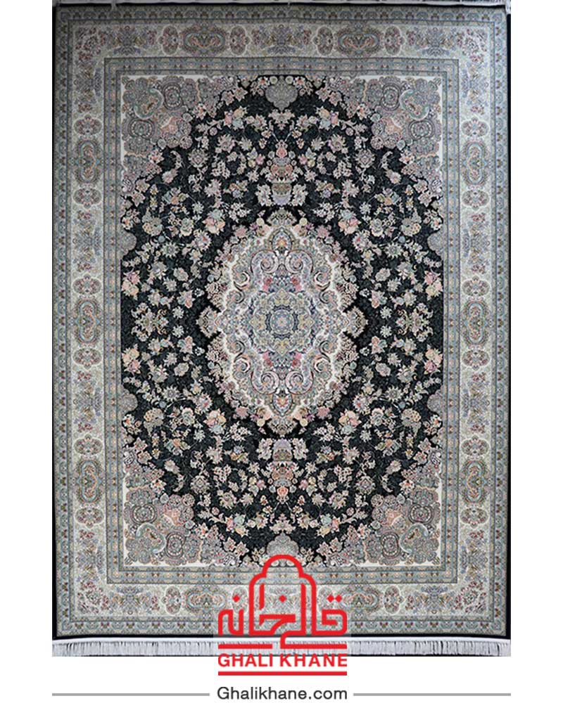 فرش مشهد کد 815011 سرمه ای