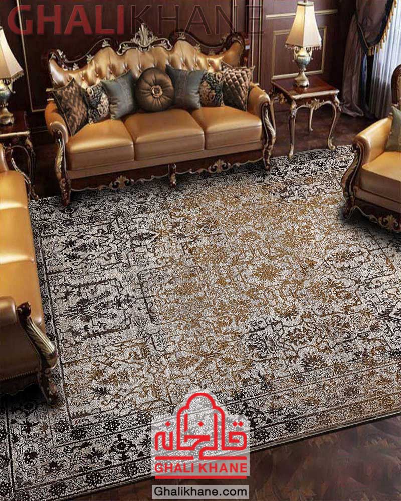 گلیم فرش ماشینی ساوین طرح بهار کرم