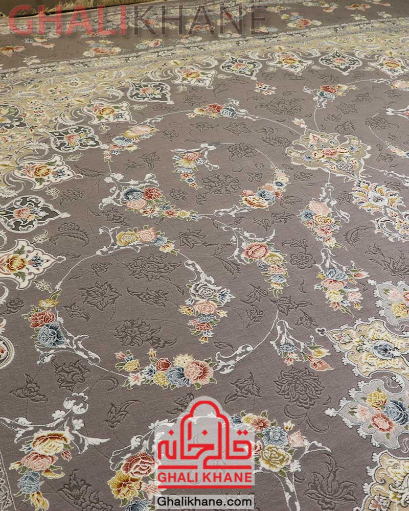 فرش تهران 1200 شانه نارگل نقره ای