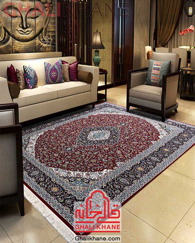 فرش ماشینی مشهد 700 شانه کد 872107 لاکی