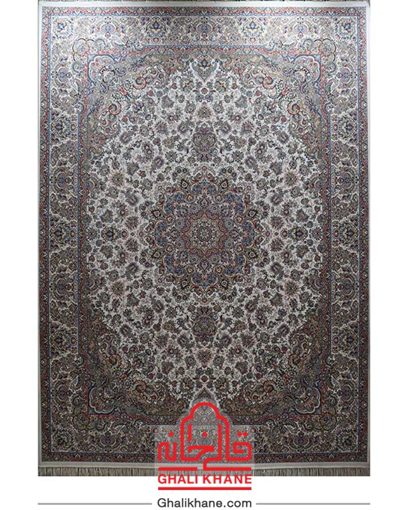 فرش مشهد 1200 شانه کد 802032 کرم