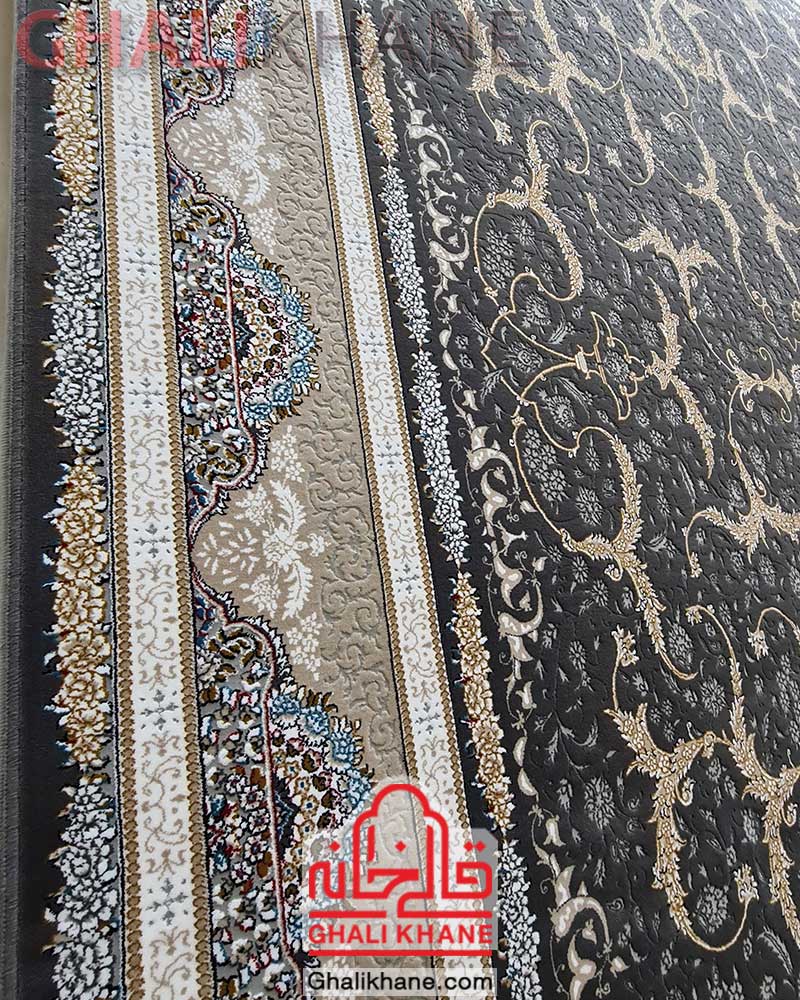 فرش نگین مشهد کد 2608 ‌ذغالی