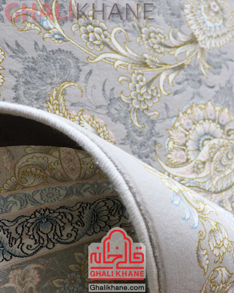 فرش مشهد کد 802078 نقره ای