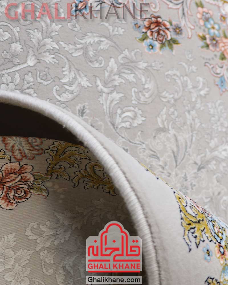 فرش مشهد کد 802081 نقره ای