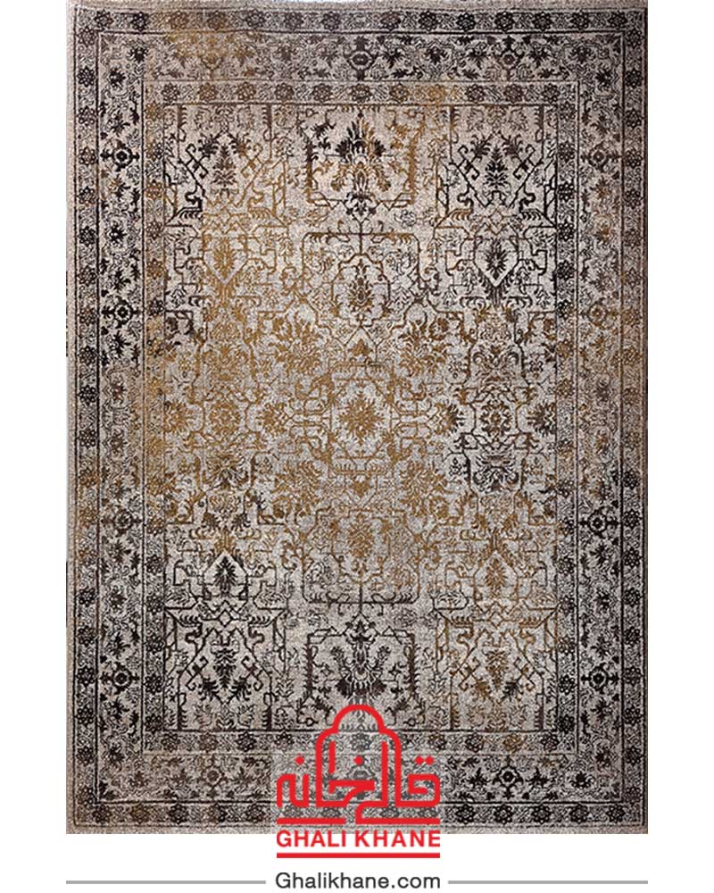 گلیم فرش ماشینی ساوین طرح بهار کرم