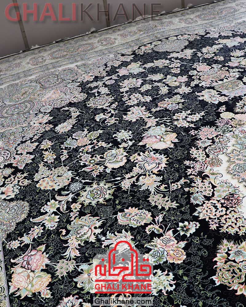 فرش مشهد کد 815011 سرمه ای
