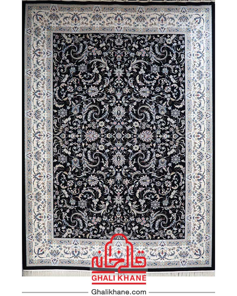 فرش مشهد کد 802053 سرمه ای