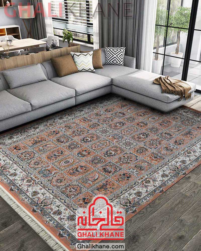 فرش مشهد کد 802188 گلبهی خشتی