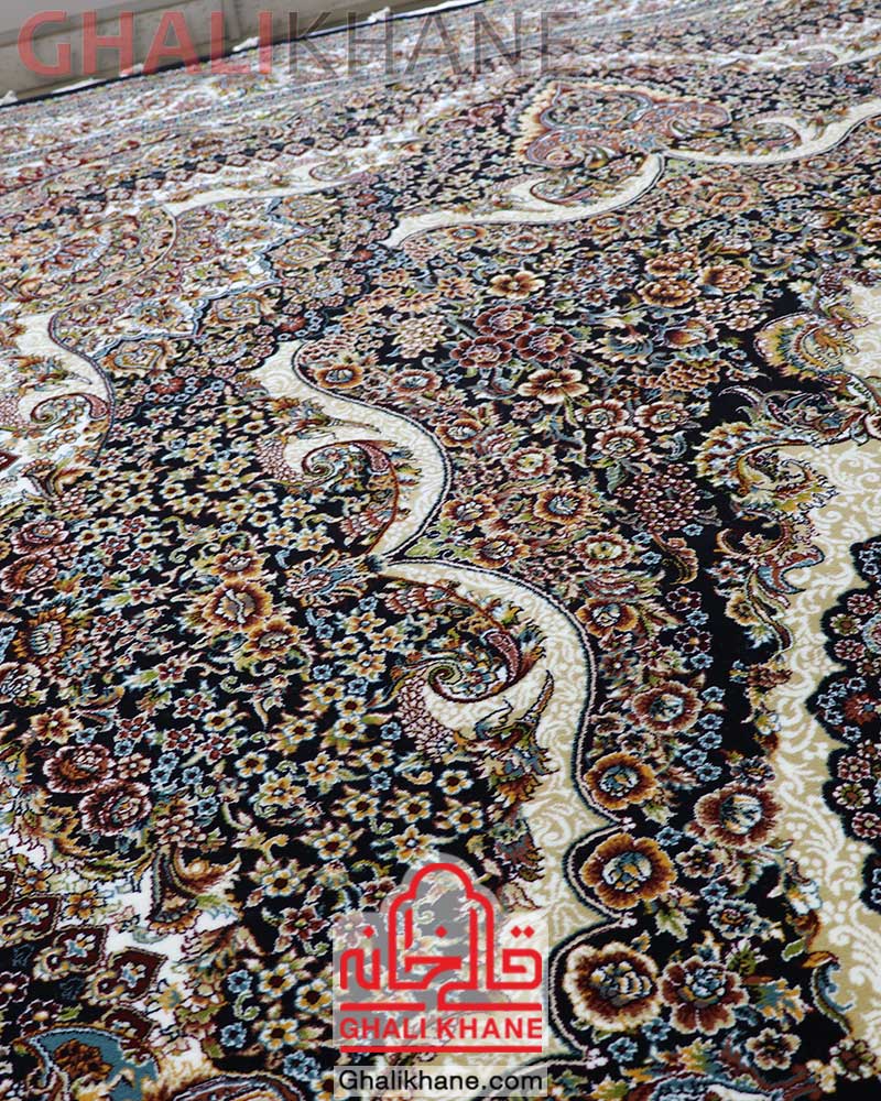 فرش نگین مشهد کد 2580 سرمه ای