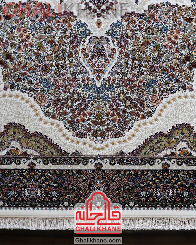 فرش ماشینی مشهد کد 722098 کرم