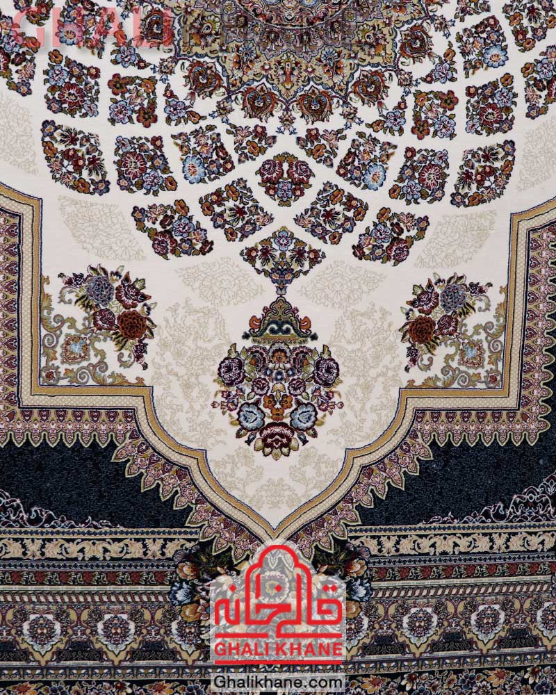 فرش زمرد مشهد کد 25036 کرم