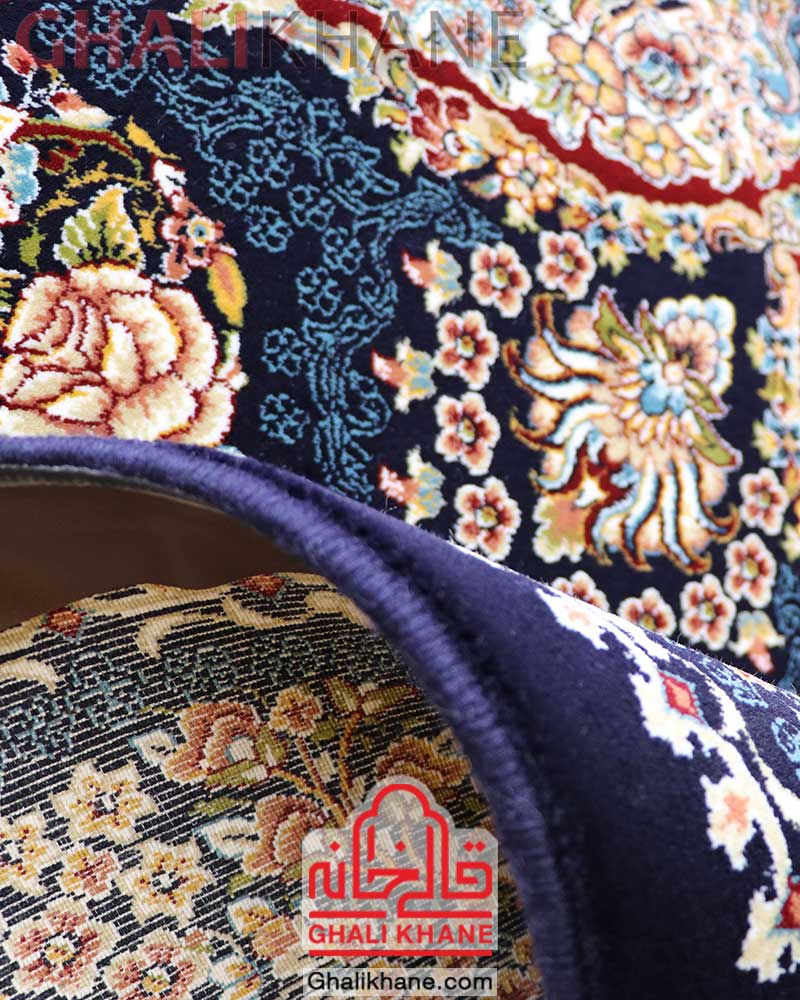 فرش ماشینی مشهد کد 722098 سرمه ای