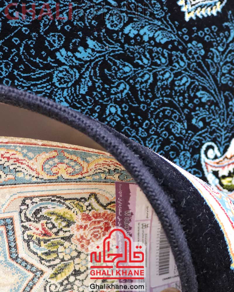 فرش ماشینی نگین مشهد کد 2602 سرمه ای