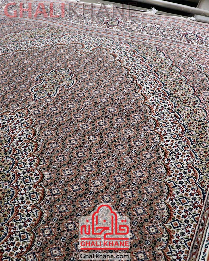 فرش زمرد مشهد کد 14016 ریزماهی گردویی