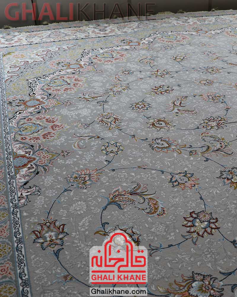فرش مشهد کد 802079 نقره ای