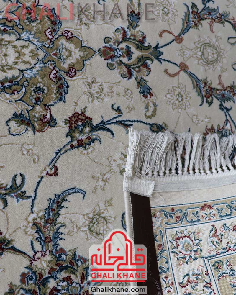 فرش زمرد مشهد کد 14000 کرم