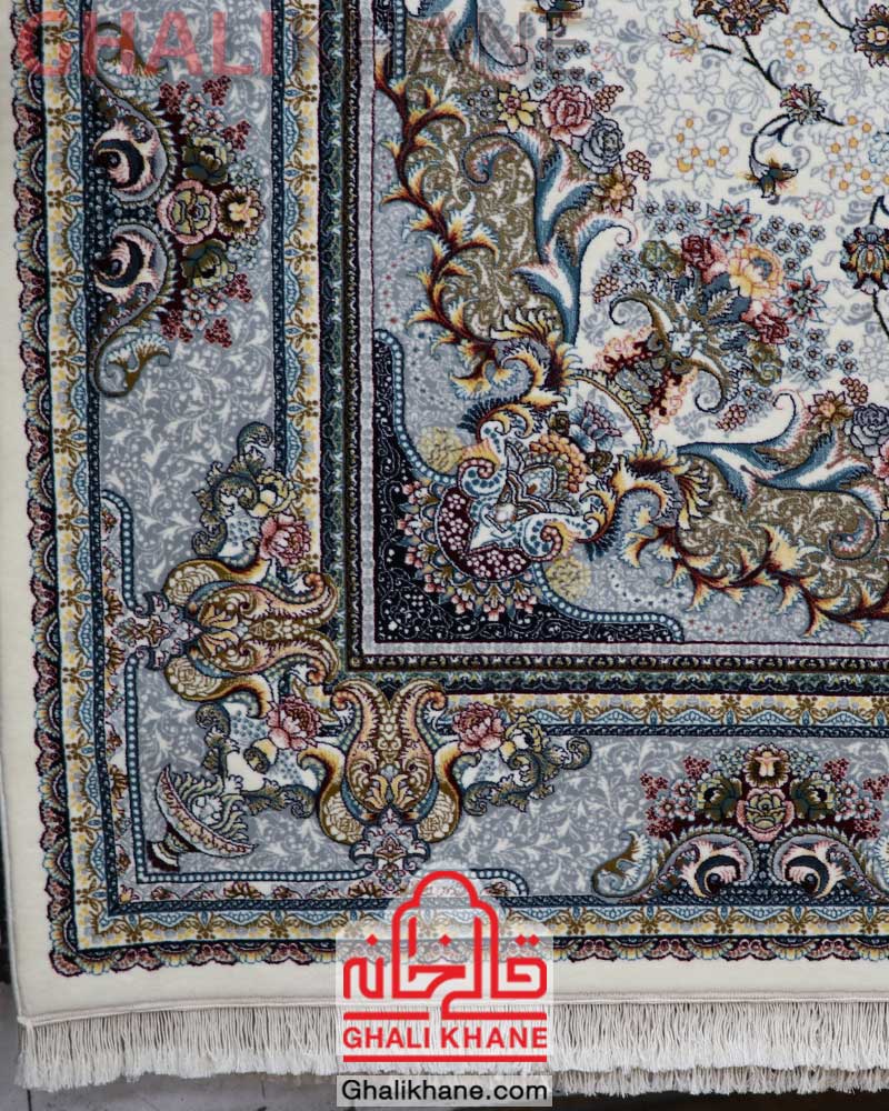 فرش ماشینی مشهد کد 722216 کرم