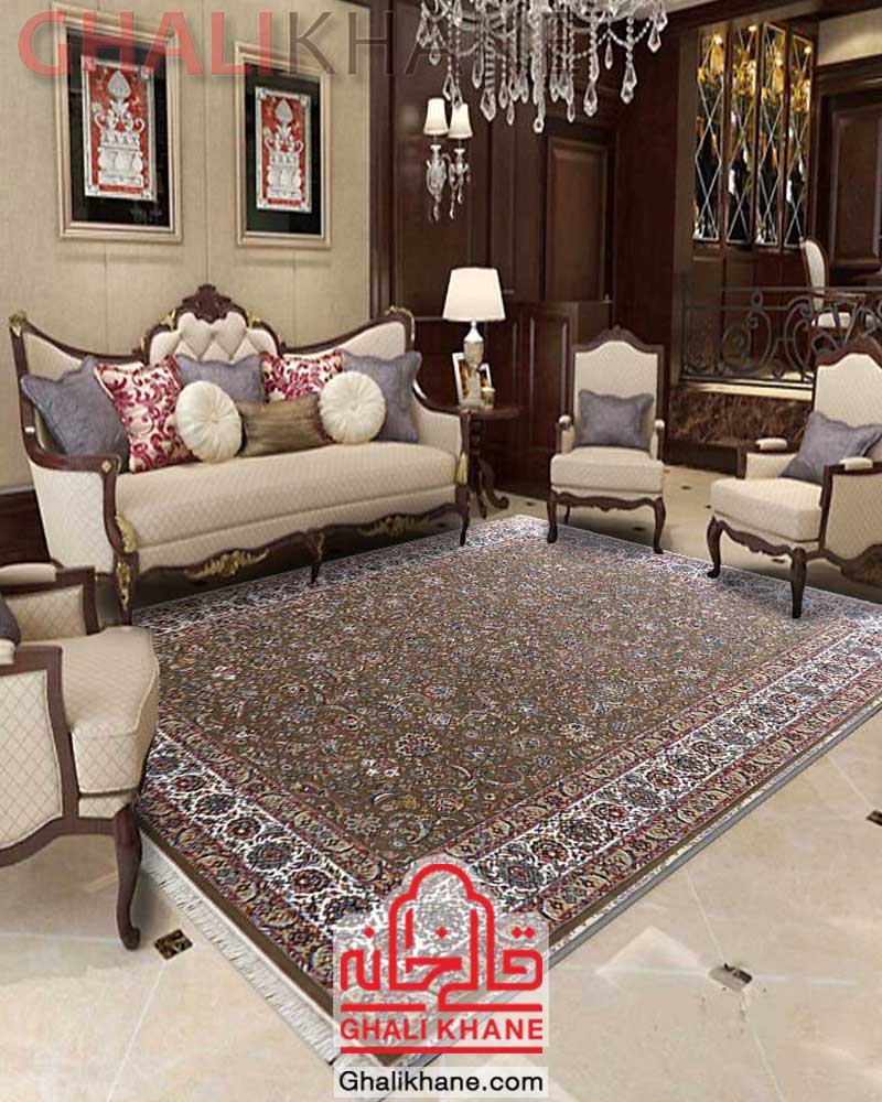 فرش ماشینی مشهد کد 722086 گردویی