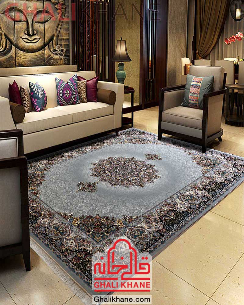 فرش ماشینی مشهد 700 شانه کد 872365 طوسی