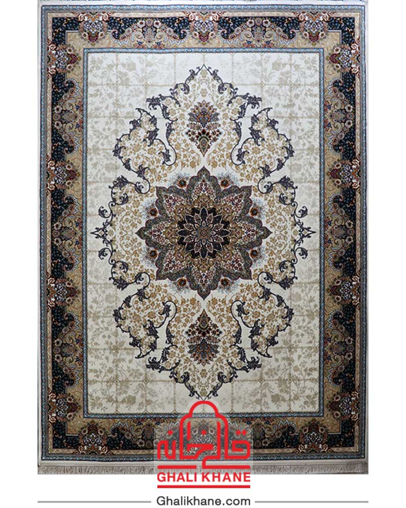 فرش مشهد کد 872364 طرح هیوا کرم