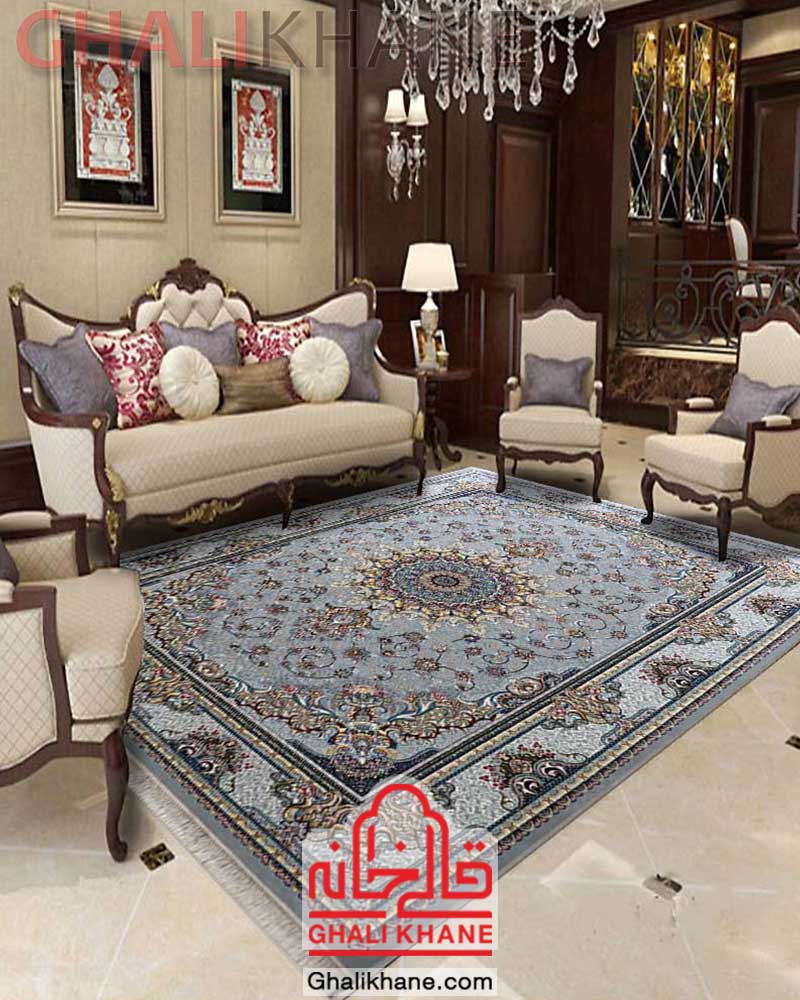 فرش ماشینی مشهد کد 722216 طوسی