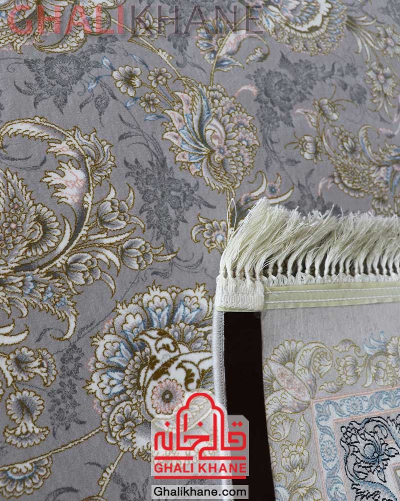 فرش مشهد کد 802078 نقره ای