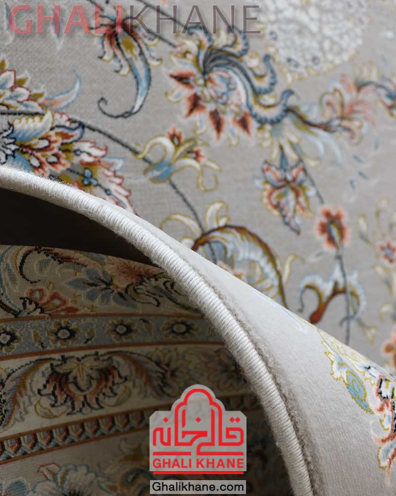 فرش مشهد کد 802080 نقره ای