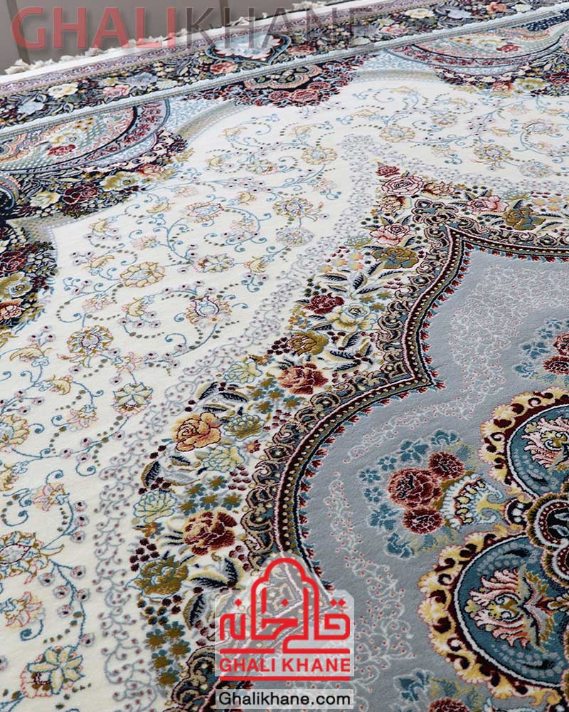 فرش ماشینی مشهد کد 722215 کرم