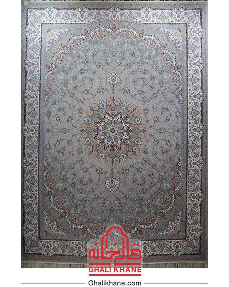 فرش مشهد کد 802079 نقره ای