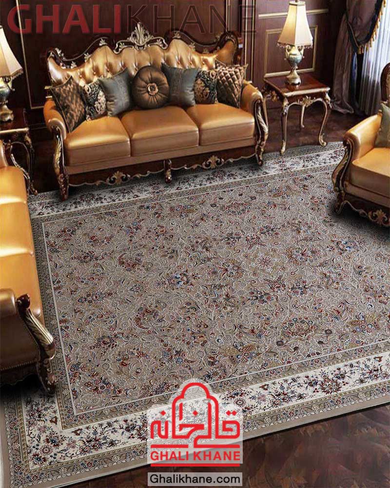 فرش ماشینی زمرد مشهد کد 37001 بژ