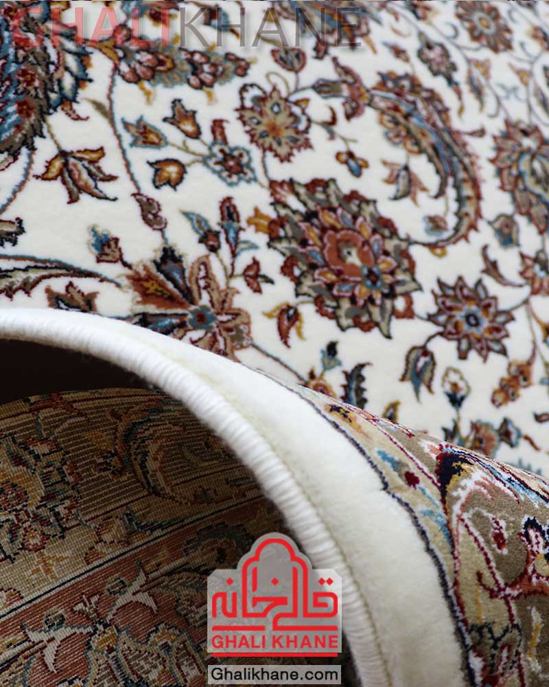 فرش ماشینی مشهد کد 722086 کرم