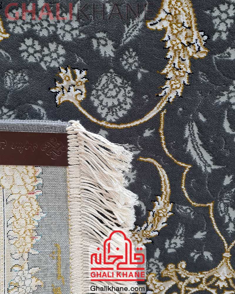 فرش نگین مشهد کد 2608 ‌ذغالی