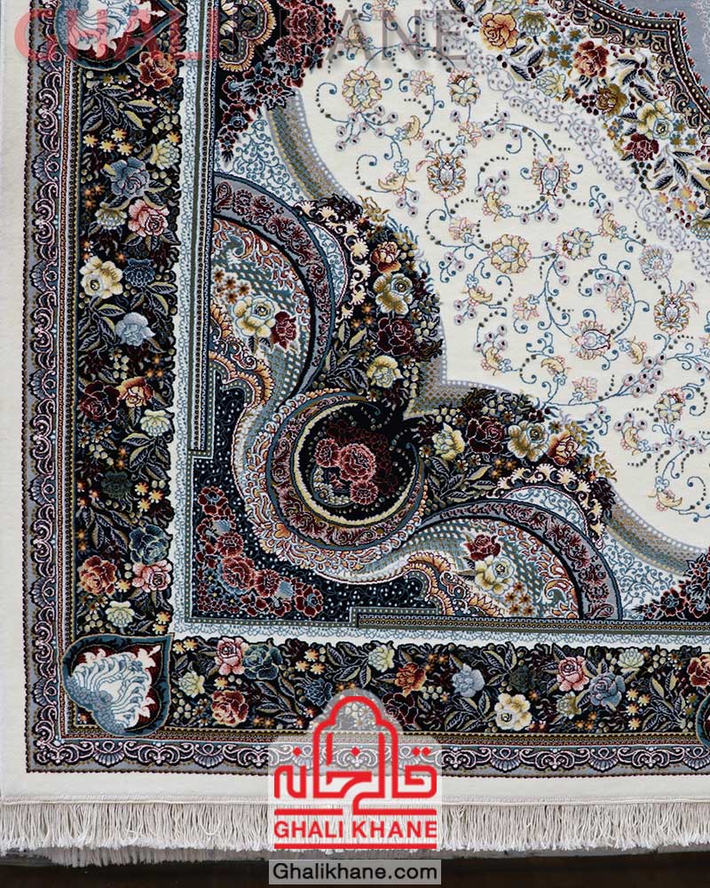 فرش ماشینی مشهد کد 722215 کرم