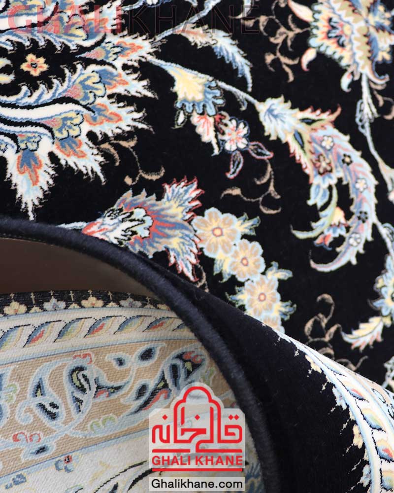 فرش مشهد کد 802053 سرمه ای
