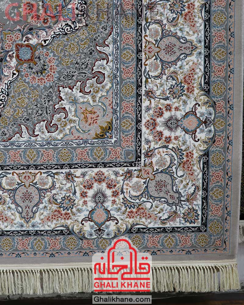 فرش مشهد کد 802079 نقره ای