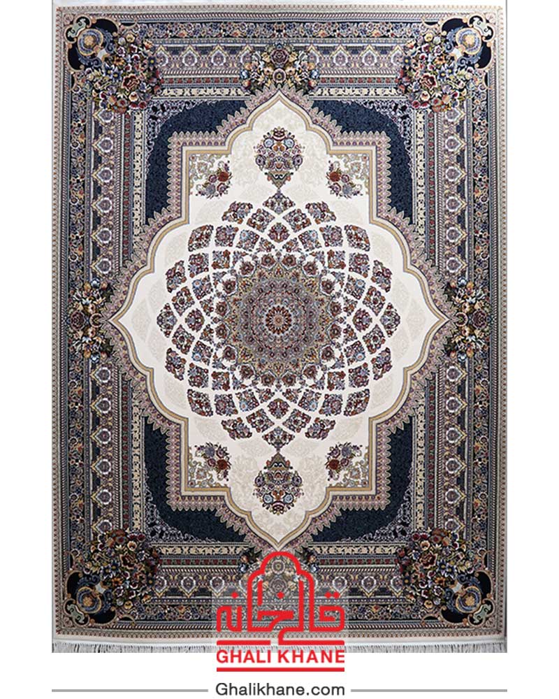 فرش زمرد مشهد کد 25036 کرم