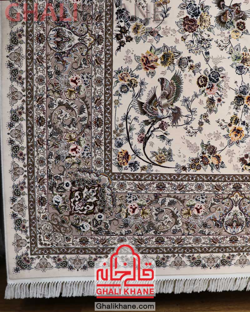 فرش زمرد مشهد 1200 شانه کد 22006 کرم