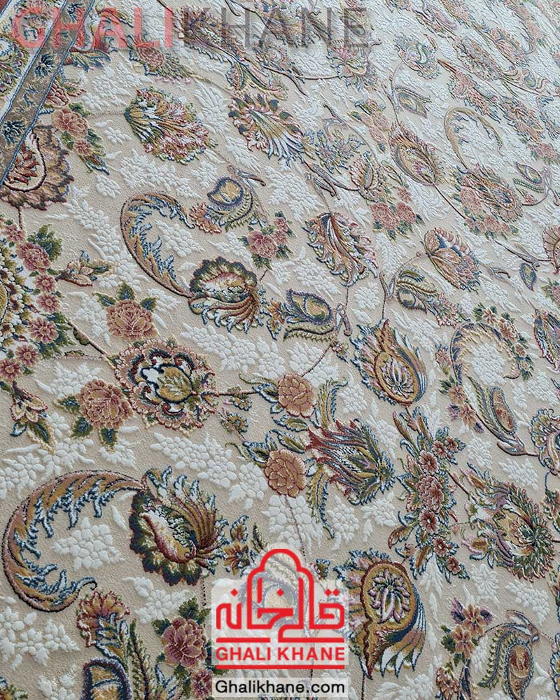 فرش نگین مشهد کد 1014 کرم مسی