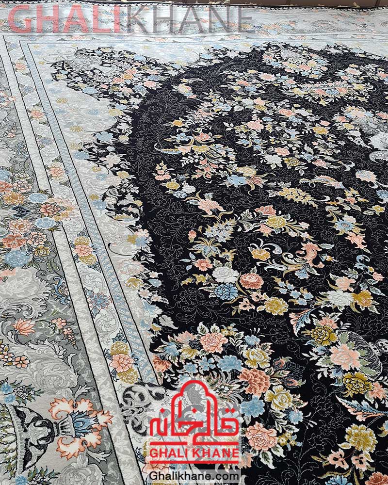 فرش مشهد کد 802100 سرمه ای