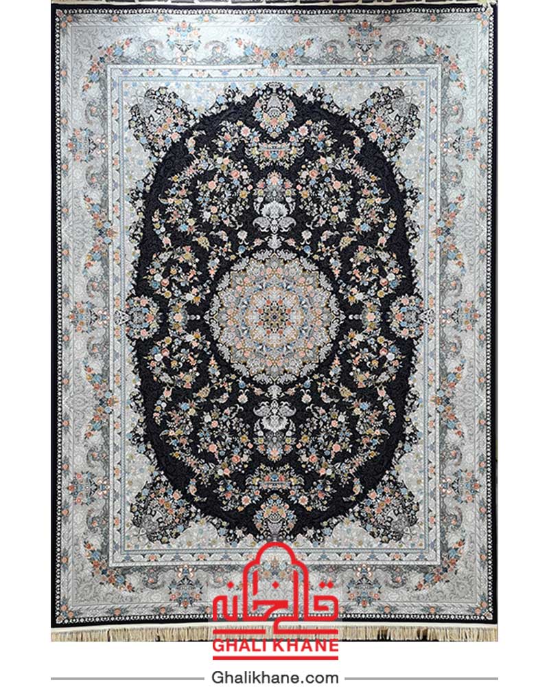 فرش مشهد کد 802100 سرمه ای